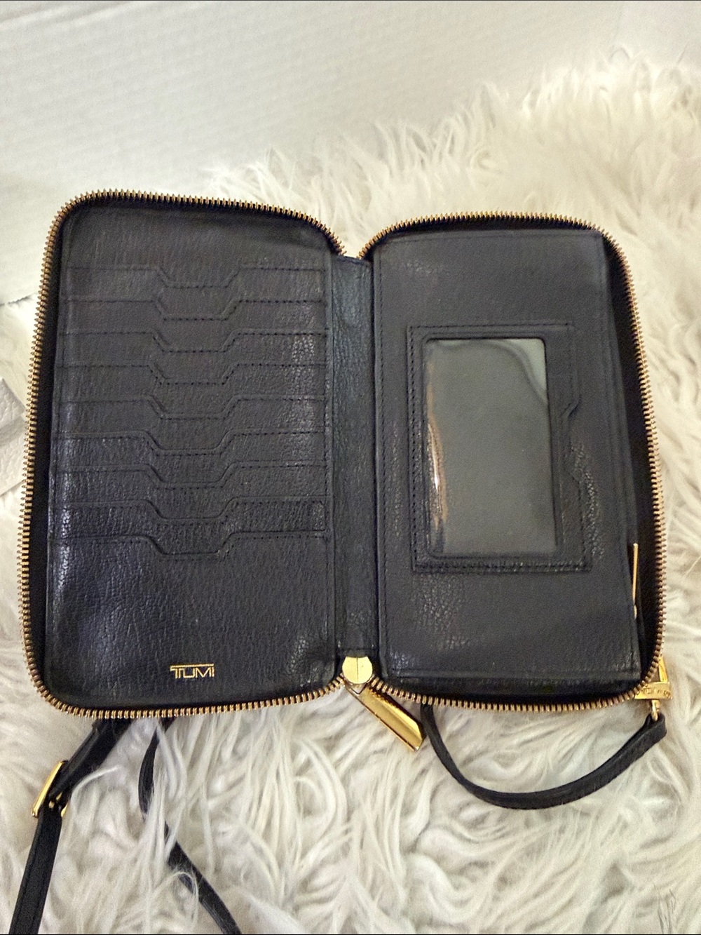 TUMI Crossbody with Gold tone Logo Accent Plate - Picture 8 of 16